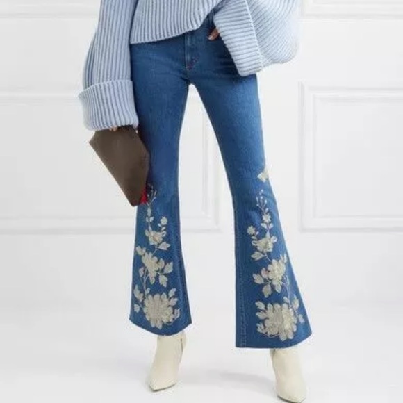 Gucci Embroidered High-rise Flared Jeans - Mid denim 24 new - Picture 2 of 12